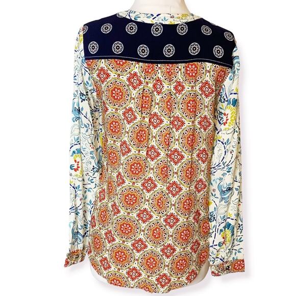 Anthropologie Maeve mixed print floral boho blouse top sz 0 - Picture 2 of 6